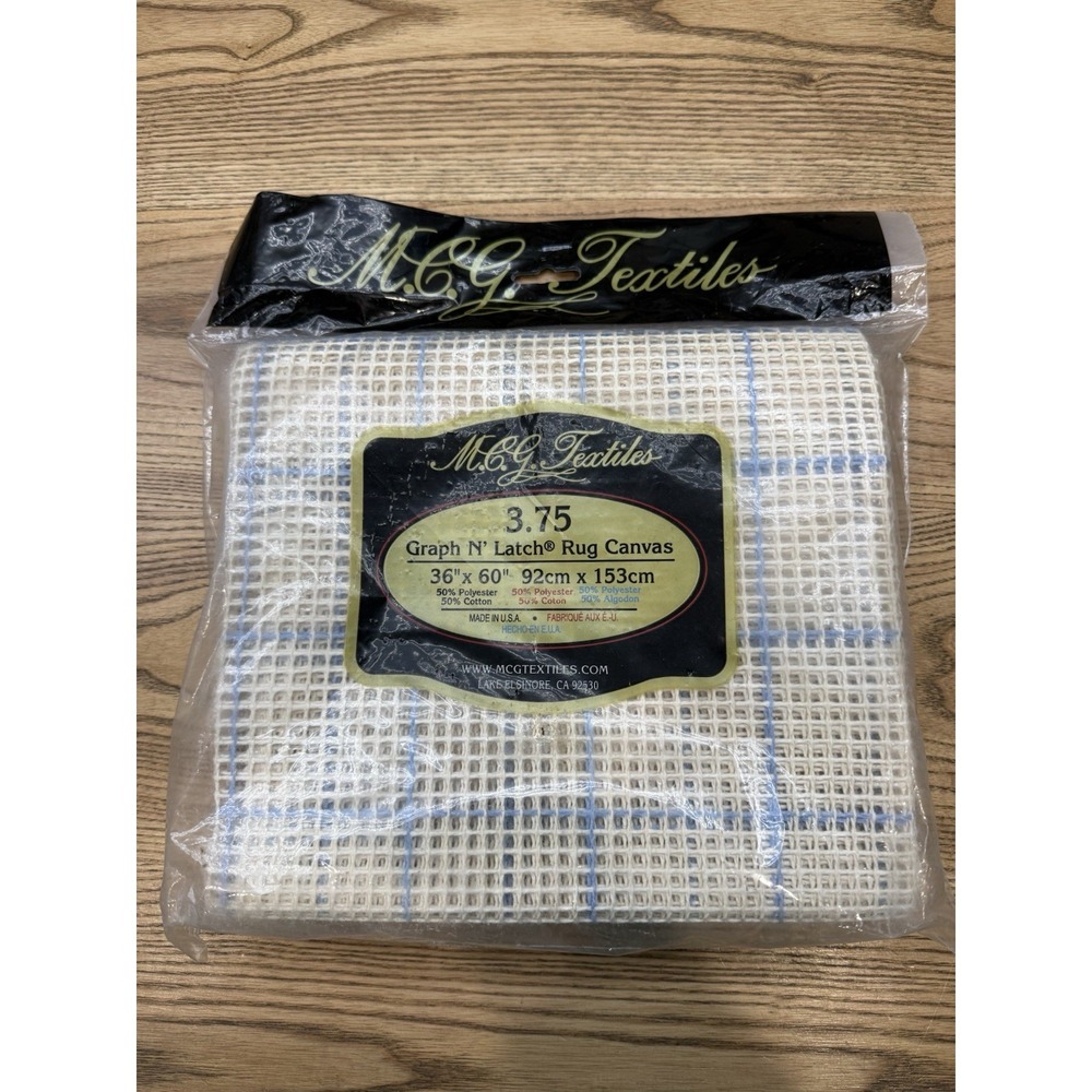 MCG Textiles 3.75 Graph 'N Latch Hook Rug Canvas 36" x 60" Sealed Made in USA
